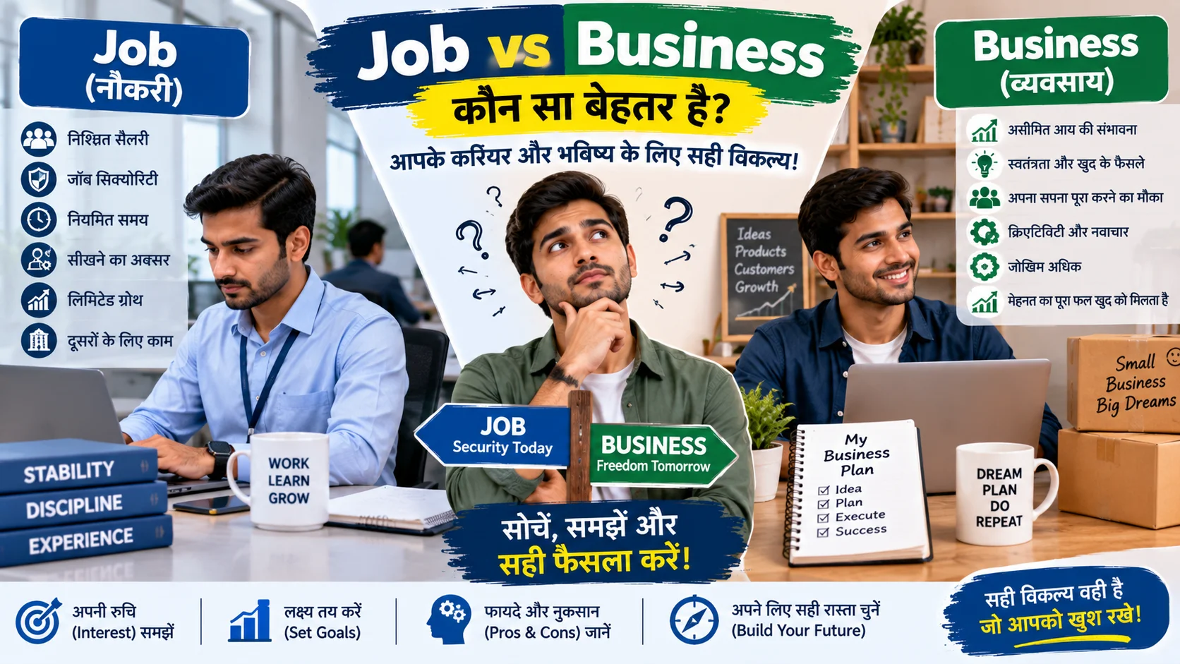 जॉब और बिजनेस में अंतर