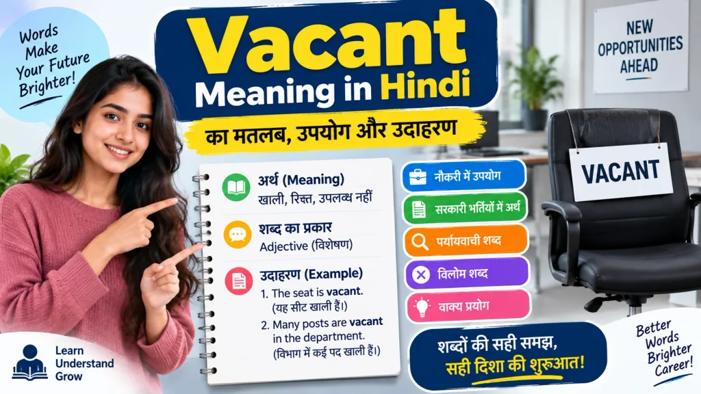 वेकेंट मीनिंग इन हिन्दी